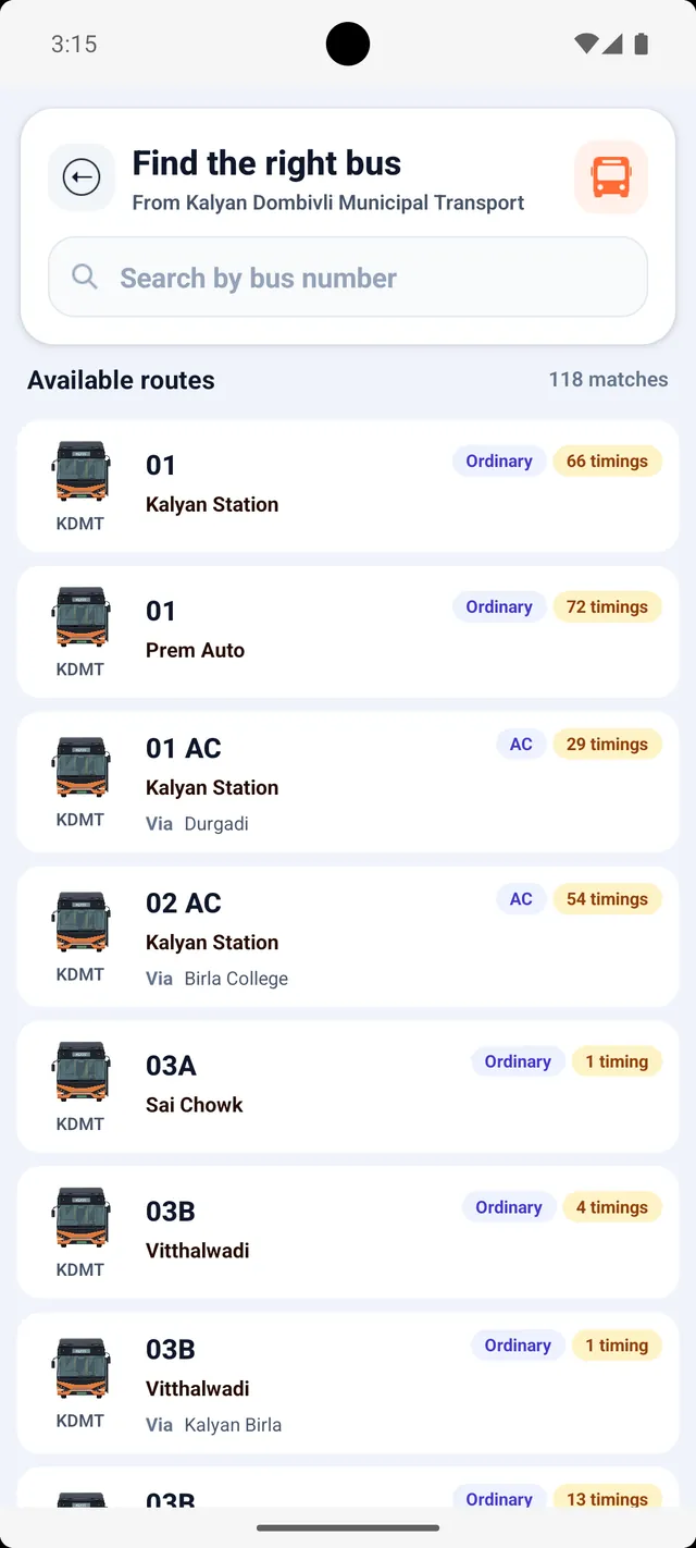 BusKosh app screenshot