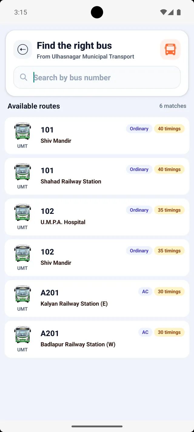 BusKosh app screenshot